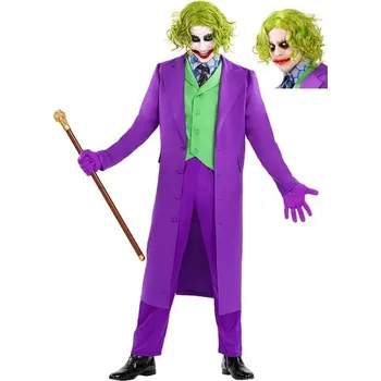 Karnevalový kostým Funiglobal - Kostým Joker s parukou - Temný rytíř - M