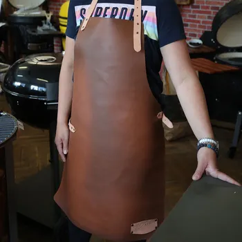 Praktická kožená zástěra Zvostra Design Look - hnědá