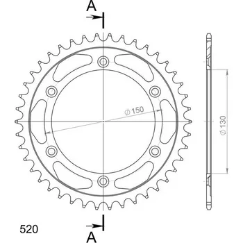 Řetězová sada pro motocykl Řetězová rozeta SUPERSPROX RFE-245:42-BLK černý 42 zubů, 520