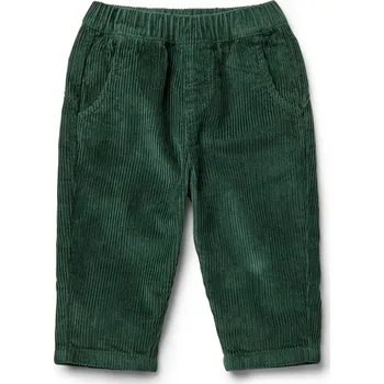 Dámské kalhoty 706267 - Tchibo - Dětské navlékací manšestrové kalhoty – střih »Jona« - pro miminko - vel. 62/68 - barva: zelená