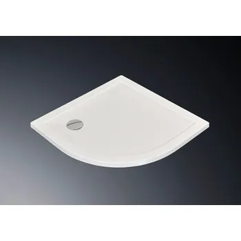 Sprchová vanička Erga Laos, čtvrtkruhová sprchová vanička 100x100x5cm, akrylát, bílá lesklá, ERG-V06-ACR-1010Q-WH-CR