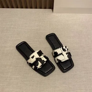 Dámské pantofle Módní ploché pantofle pro ženy, otevřená špička Barva: Barevná, Velikost: 35