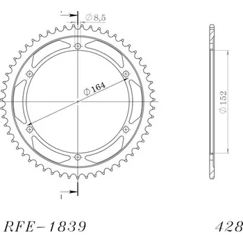 Řetězová sada pro motocykl Řetězová rozeta SUPERSPROX RFE-1839:55-BLK černý 55 zubů, 428