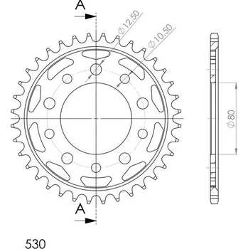 Řetězová sada pro motocykl Řetězová rozeta SUPERSPROX RFE-1334:36-BLK černý 36 zubů, 530