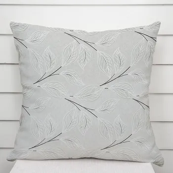 Povlak na dekorativní polštářek Dekorační povlak na polštář Leona LN-165 Pnoucí lístky na šedém 40 x 60 cm