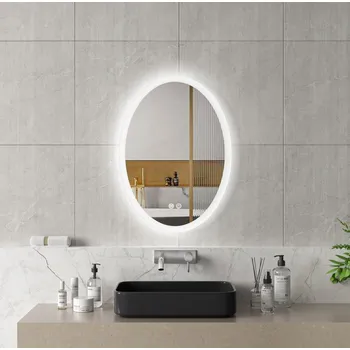 Zrcadlo Erga Paola, oválné LED zrcadlo 50x70cm, 1725 lm, 3 barvy světla, přední a zadní osvětlení, ERG-V01-302-5070-00