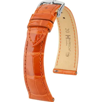 Módní doplněk Kožený řemínek Hirsch London 04307177-2, oranžový, aligátoří kůže, Quick Release - 14 mm