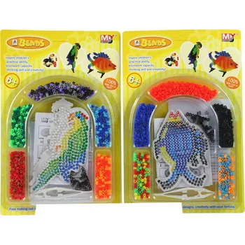 Dětské navlékací korálky Zažehlovací korálky zvířátka kreativní sada na kartě 2 druhy