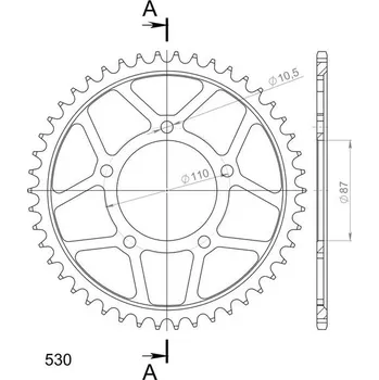 Řetězová sada pro motocykl Řetězová rozeta SUPERSPROX RFE-829:46-BLK černý 46 zubů, 530