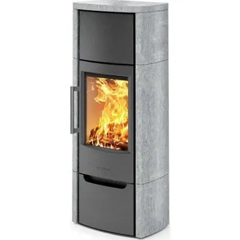 Krbová kamna Hwam Wiking Miro 6 kámen se spodními dvířky šedá