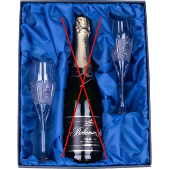 Sklenice ONTE CRYSTAL Sada na sekt se skleničkami 150ml, Iris Šampus set - počet skleniček: 2 broušené skleničky