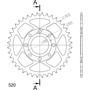Řetězová sada pro motocykl Řetězová rozeta SUPERSPROX RFE-279:40-BLK černý 40 zubů, 520
