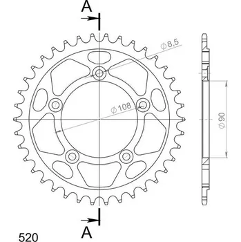 Řetězová sada pro motocykl Řetězová rozeta SUPERSPROX RFE-491:38-BLK černý 38 zubů, 520