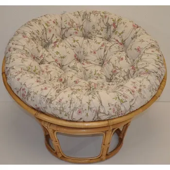 Obývací pokoj Axin Trading s.r.o. Ratanový papasan 110 cm medový polstr motiv ptáci