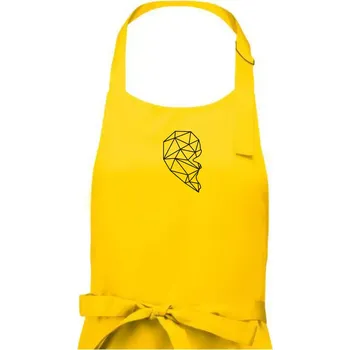 Kuchyňská zástěra Párovy motiv srdce geometrie - ONA - Dámská zástěra na vaření - Univerzální velikost ( Žlutá )