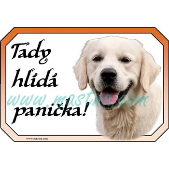 Zlatý retrívr, golden, cedulka panička - Bez samolepicí vrstvy