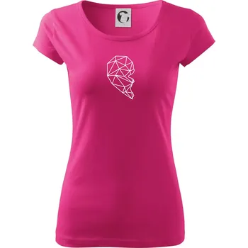 Párovy motiv srdce geometrie - ONA - Dámské triko Pure - 3XL ( Purpurová )