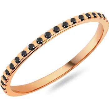 Prsten Dámský snubní prsten s černými diamanty 1,2 mm, růžové zlato IZKR022R-F-B + dárkové balení LUXUS zdarma