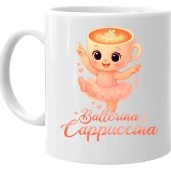 Žertovný předmět Cappuccina Ballerina Baby V2 - Italian Brainrot - balerína šálek - dětské tričko s potiskem - hrnek s potiskem- Tričkový.cz