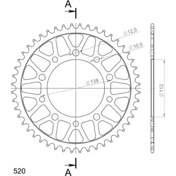 Řetězová sada pro motocykl Řetězová rozeta SUPERSPROX RFE-1303:48-BLK černý 48 zubů, 520