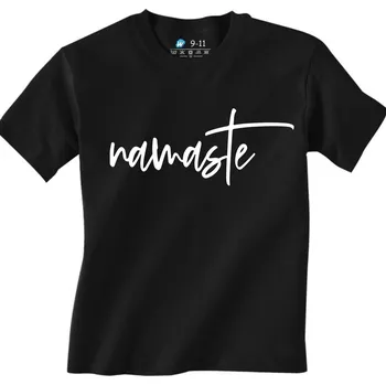 Chlapecké tričko Dětské tričko Namaste Handwritten (Velikost: 7-8, Barva: Černá)