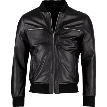 Pánská casual bunda Pánská Kožená Bunda Enzo Fiorenzi Brixton Černá Velikost: 3XL