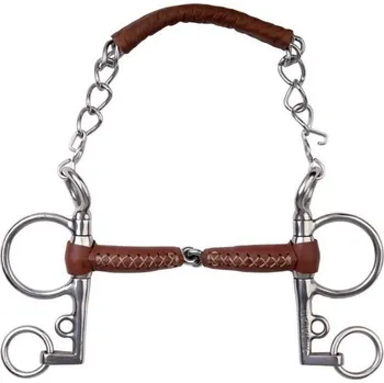 Udidlo pro koně Udidlo pelham METALAB potažené kůží jednou lomené 125mm