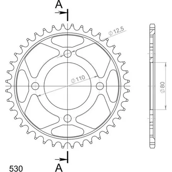 Řetězová sada pro motocykl Řetězová rozeta SUPERSPROX RFE-284:40-BLK černý 40 zubů, 530
