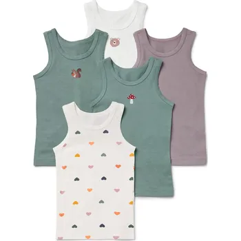 Dívčí oblečení 706641 - Tchibo - Dětská tílka - pro dívky - vel. 110/116 - barva: bílá