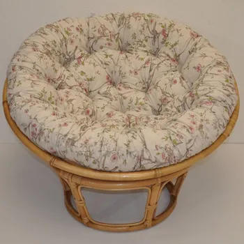 Papasan Nábytek PEGAS Ratanový papasan 110 cm medový polstr motiv ptáci