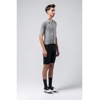 cyklistický dres GOBIK Cyklistický dres s krátkým rukávem - CX SOLID - šedá L
