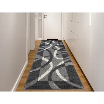 Koberec Moderní koberec Tap - geometrické tvary 1 - šedý Rozměr koberce: 70x150 cm