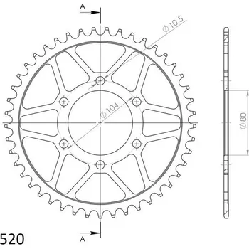 Řetězová sada pro motocykl SUPERSPROX Řetězová rozeta SUPERSPROX RFE-478:46-BLK černý 46 zubů, 520