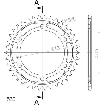 Řetězová sada pro motocykl SUPERSPROX Řetězová rozeta SUPERSPROX RFE-499:38-BLK černý 38 zubů, 530
