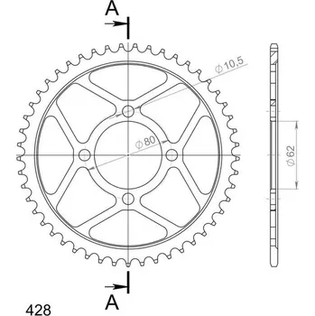 Řetězová sada pro motocykl SUPERSPROX Řetězová rozeta SUPERSPROX RFE-1843:49-BLK černý 49 zubů, 428