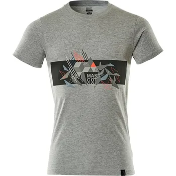 Pánské tričko MASCOT® Triko Šedá melánž/hi-vis červená Velikost: 2XL