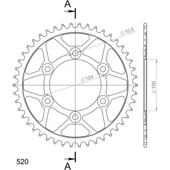 Řetězová sada pro motocykl Řetězová rozeta SUPERSPROX RFE-735:46-BLK černý 46 zubů, 520