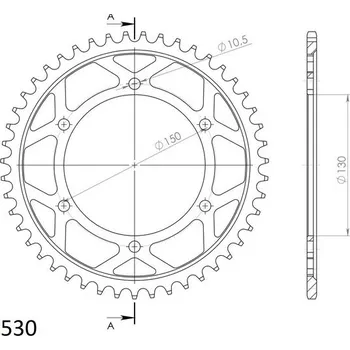 Řetězová sada pro motocykl Řetězová rozeta SUPERSPROX RFE-859:47-BLK černý 47 zubů, 530