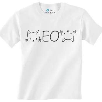 Dívčí oblečení Dětské tričko Kočičí Mňau Meow (Velikost: 5-6, Barva: Bílá)