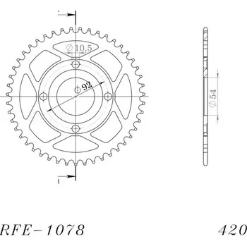 Řetězová sada pro motocykl Řetězová rozeta SUPERSPROX RFE-1078:47-BLK černý 47 zubů, 420