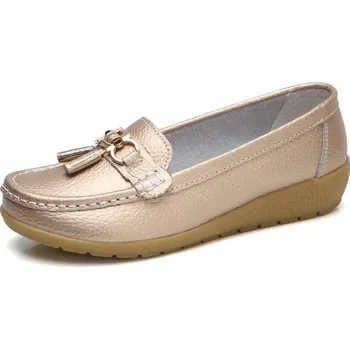 Dámské mokasíny Dámské mokasíny na klínku – nazouváky Barva: Zlatá, Velikost: 42