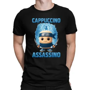 Žertovný předmět Cappuccino Assassino Baby - Italian Brainrot - ninja kelímek - pánské tričko s potiskem- Tričkový.cz