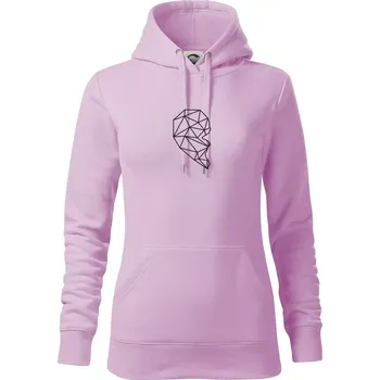 Dámská mikina Párovy motiv srdce geometrie - ONA - Mikina dámská Cape s kapucí - S ( Orchid )