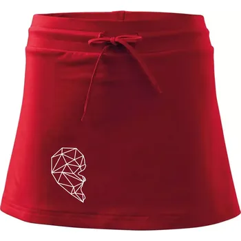 Dámská sukně Párovy motiv srdce geometrie - ONA - Sportovní sukně - two in one - XS ( Červená )