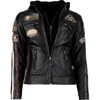 Dámská casual bunda Dámská Kožená Bunda MC Collection LH3 Brixton Černá Velikost: 6XL