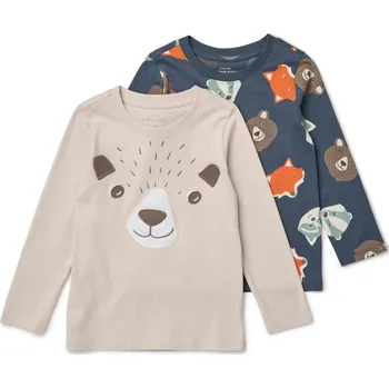 Dětská móda 702267 - Tchibo - Dětská trika s dlouhým rukávem - pro ženy - vel. 110/116 - barva: modrá