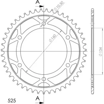 Řetězová sada pro motocykl Řetězová rozeta SUPERSPROX RFE-1307:46-BLK černý 46 zubů, 525