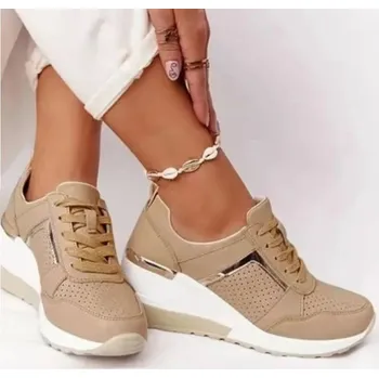 Dámské tenisky Módní tenisky na klínku Barva: Hnědá, Velikost: 36