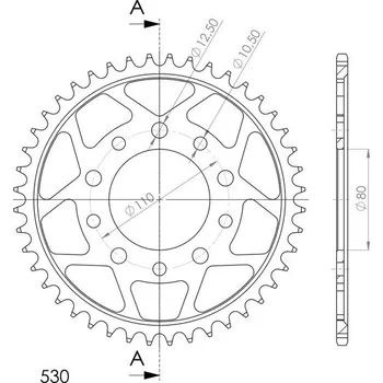 Řetězová sada pro motocykl Řetězová rozeta SUPERSPROX RFE-1334:43-BLK černý 43 zubů, 530