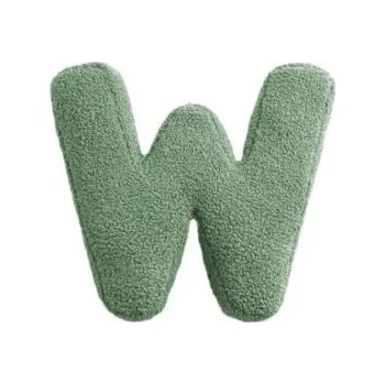 Dekorace do dětského pokoje Mealini Plyšové písmeno W - Zelené